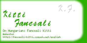 kitti fancsali business card